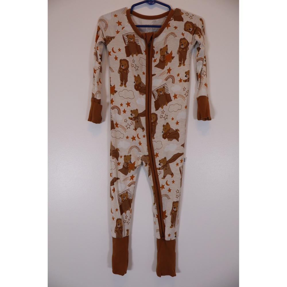 Little Sleepies Beary Sleepy Zippy Baby 12-18 Months